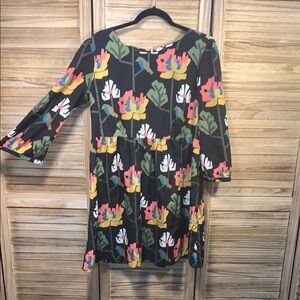 Fossil Floral Print Black Dress XL